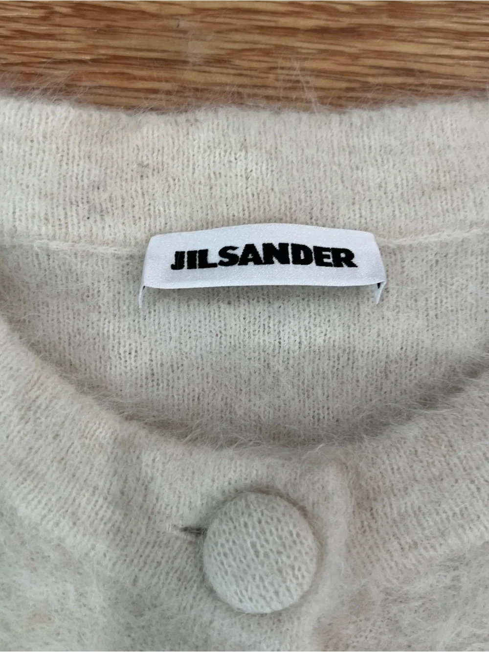 Jil Sander Ivory Fuzzy Button Cardigan Women’s EU 40 - Picture 2 of 4